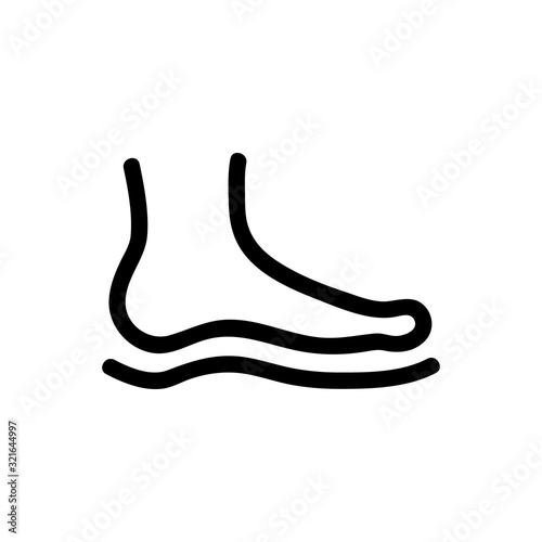 flat feet icon vector. Thin line sign. Isolated contour symbol illustration