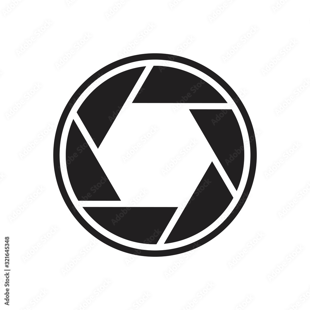 Shutter, lenses Icon template black color editable. Shutter, lenses Icon symbol Flat vector illustration for graphic and web design.