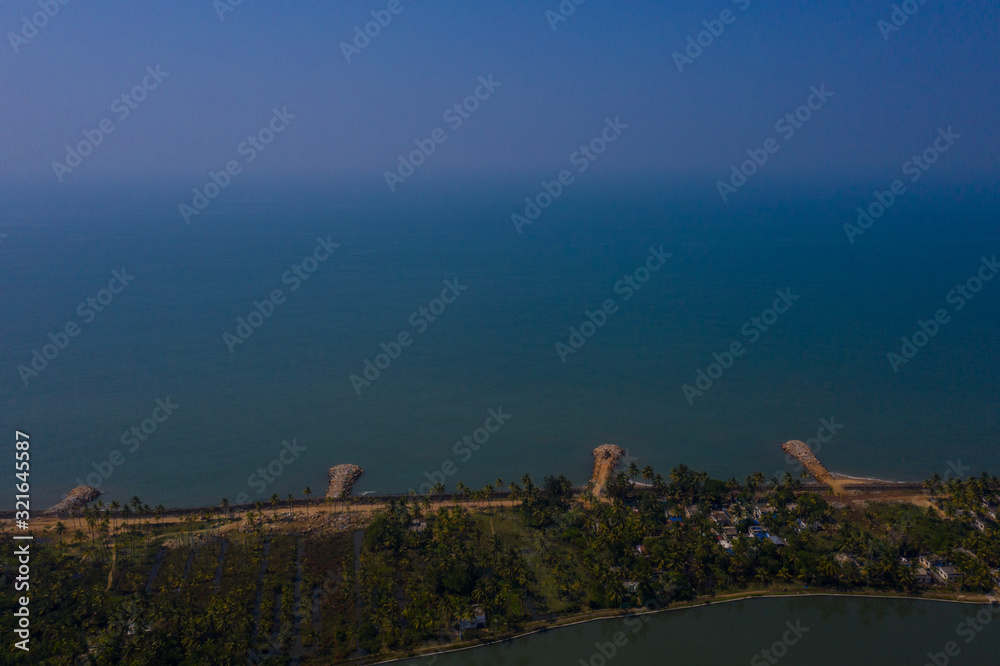 aerial view cherai,kerala