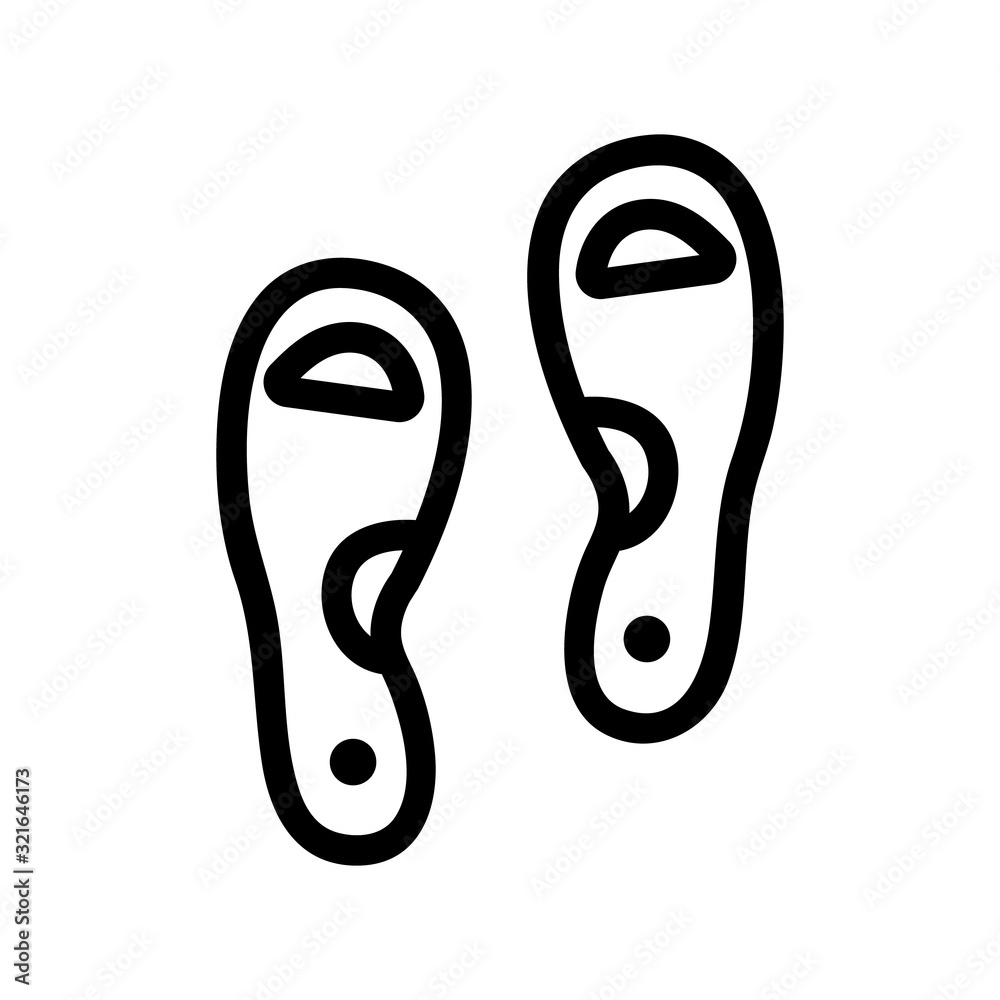 Orthopedic insole icon vector. Thin line sign. Isolated contour symbol illustration Orthopedic insole icon vector. Thin line sign. Isolated contour symbol illustration