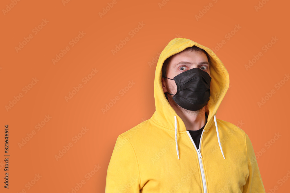 Man with medical mask isolated Man with medical mask isolated