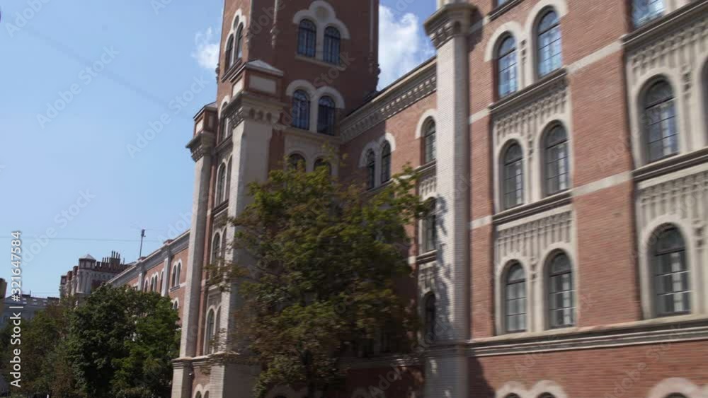 Vienna, Historical brick wall building in the city center, sunny summer day, Austria Vienna, Historical brick wall building in the city center, sunny summer day, Austria