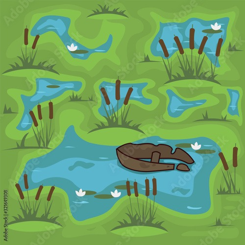 swamp vector illustration