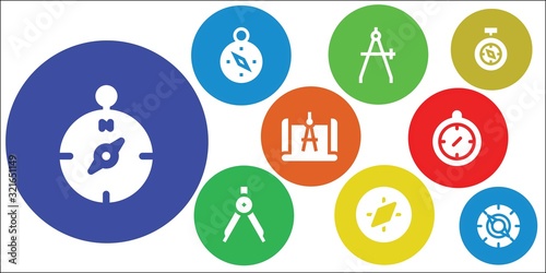 latitude icon set