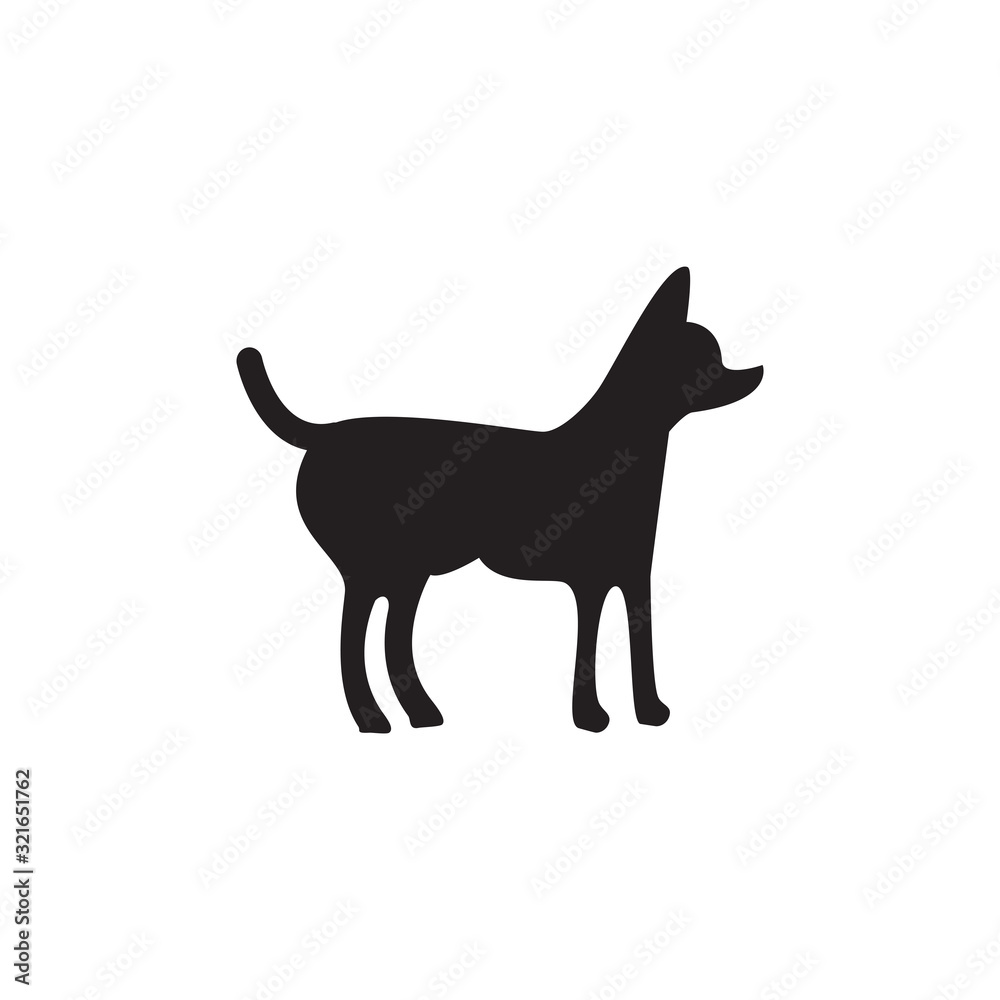 Dog icon flat style illustration