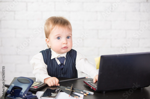 Little businessman boy