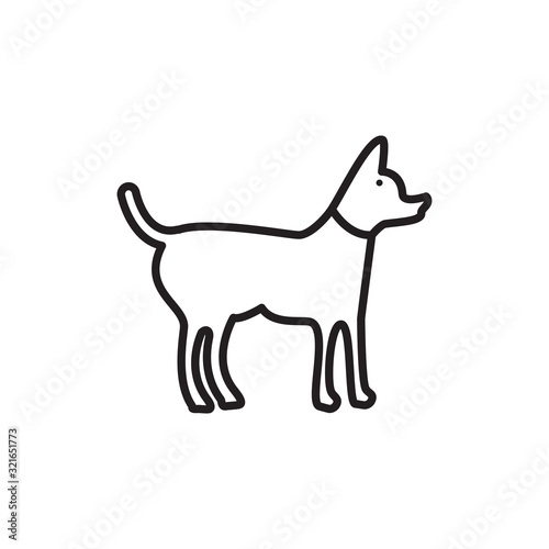 Dog icon flat style illustration