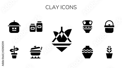 Modern Simple Set of clay Vector filled Icons
