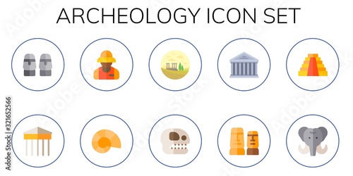 Modern Simple Set of archeology Vector flat Icons