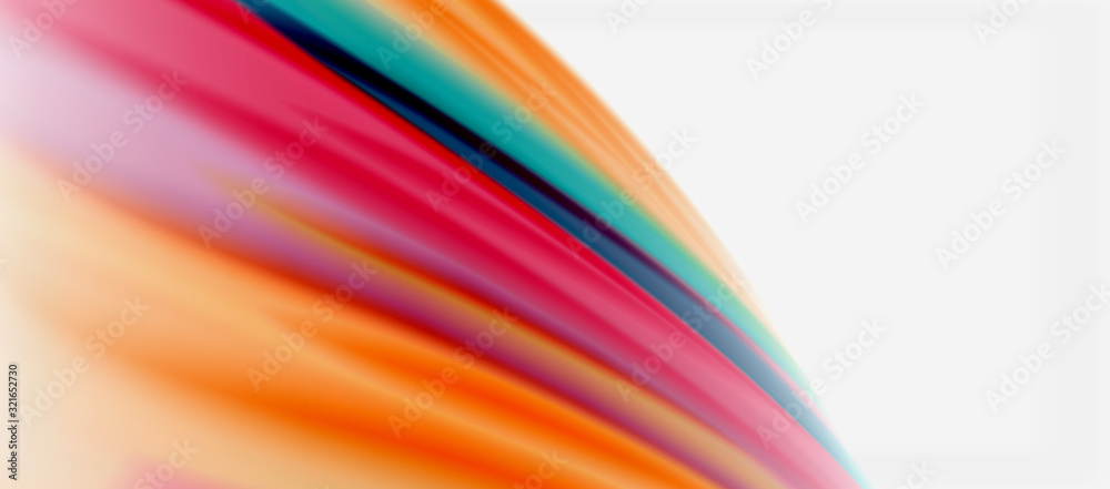 Wave lines abstract background, smooth silk design with rainbow style colors. Liquid fluid color waves. Vector Illustration Wave lines abstract background, smooth silk design with rainbow style colors. Liquid fluid color waves. Vector Illustration