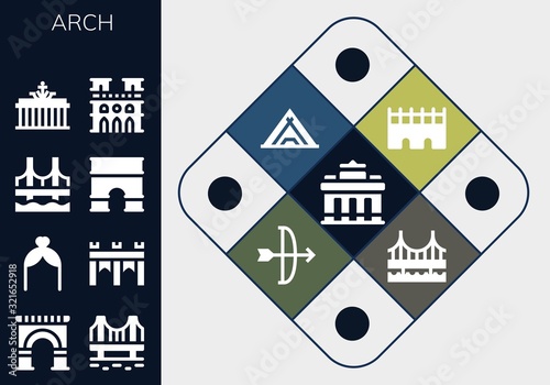 Modern Simple Set of arch Vector filled Icons