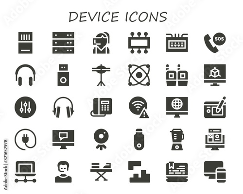 Modern Simple Set of device Vector filled Icons