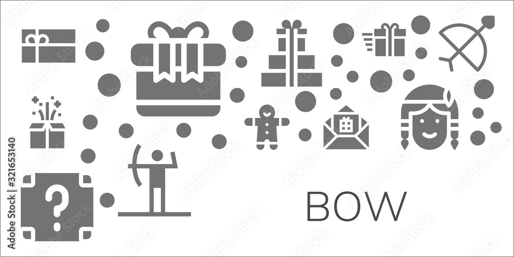 bow icon set bow icon set