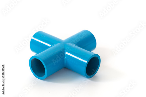 PVC Pipe connections, PVC Pipe fitting, PVC Coupling on white background.