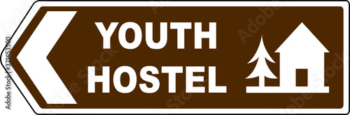 Road sign: youth hostel
