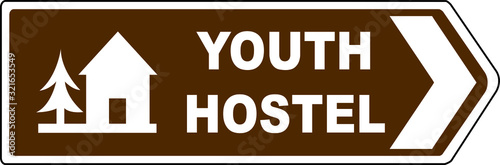 Road sign: youth hostel