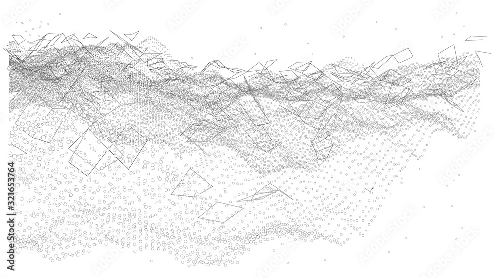 Vector background consisting of dots and lines