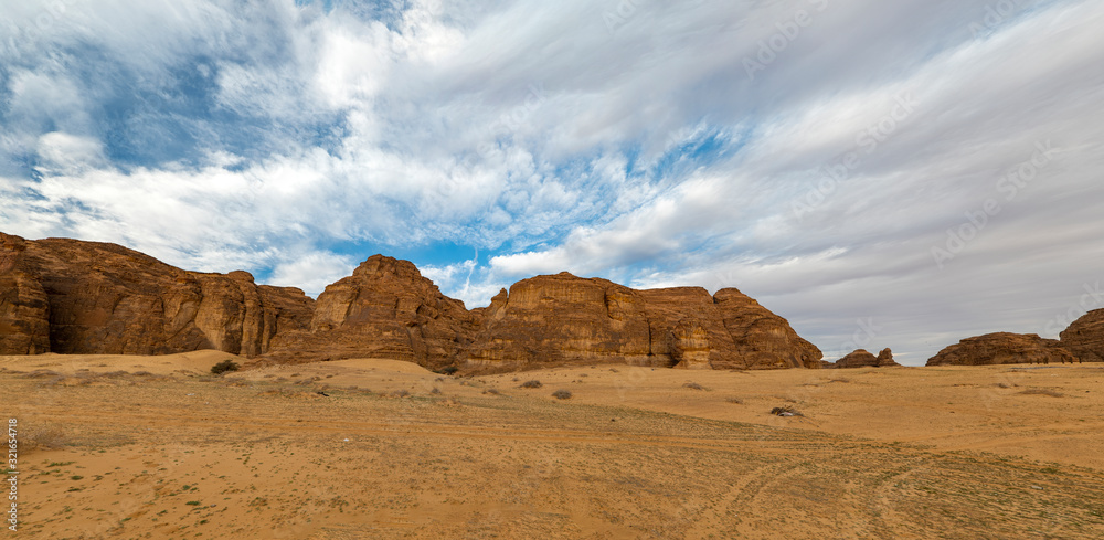 Geological rock strata (outcrops) at the ancient oasis of Al Ula, Saudi Arabia Geological rock strata (outcrops) at the ancient oasis of Al Ula, Saudi Arabia
