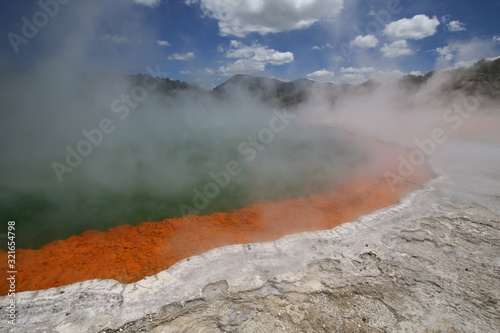 an incredible volcanic hot water pool near rotorua on northern island of new zealand © Maik Boenig