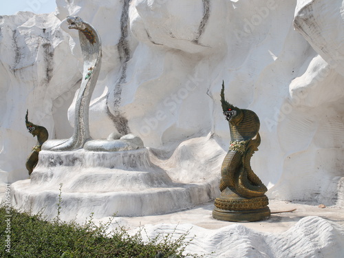 Colourful Hindu Temple in Khon Kaen Essan Thailand lots of beautiful religious statues