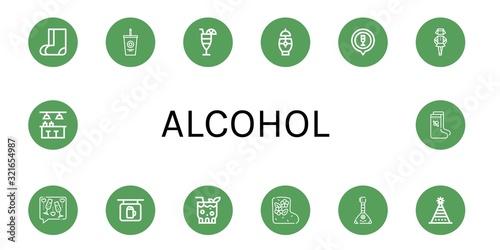Set of alcohol icons