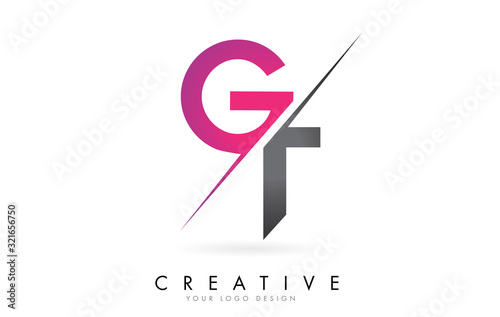 Foto GT G T Letter Logo with Color block Design and Creative Cut.