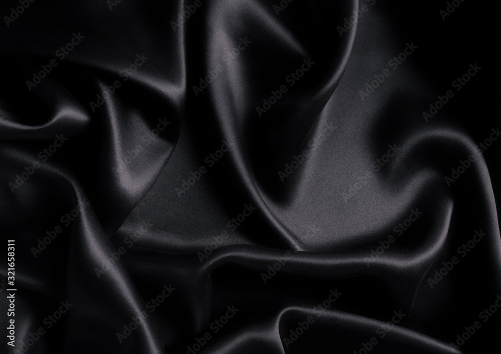 Obraz premium Satin black silk background, close-up