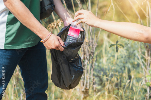 Littering campaign concept,Nature reserve