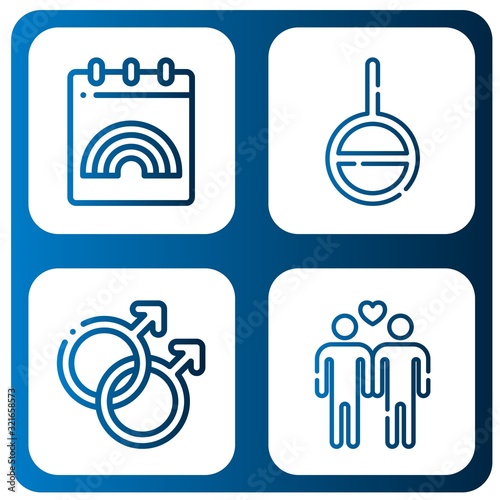 gay simple icons set