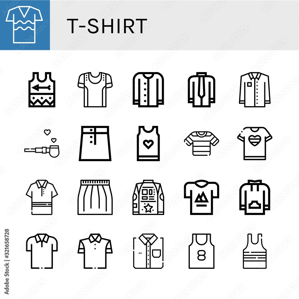 Set of t-shirt icons Set of t-shirt icons