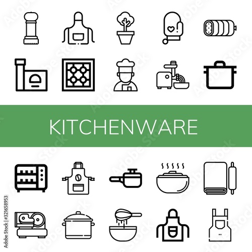 kitchenware icon set