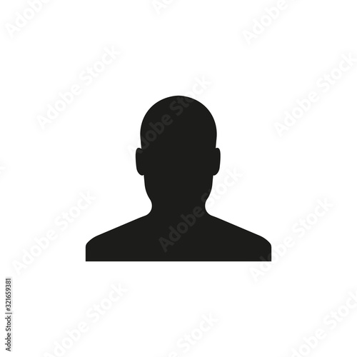 Silhouette of man icon. Unknown male person. Vector. Flat design.