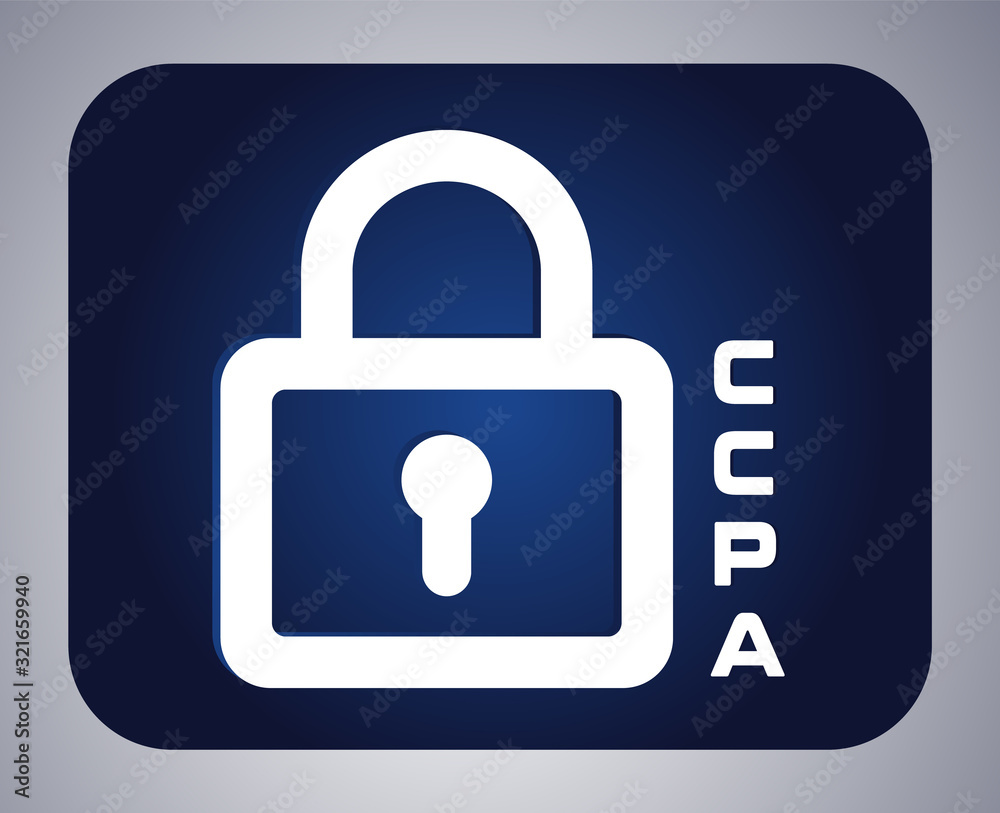 California Consumer Privacy Act. vector background. USA data security. Consumer protection for residents of California, United States