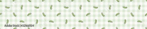 Hand drawn whimsical berries gingham seamless border pattern. Vector vintage check fruit banner background. Hand drawn sketchy endless washi masking tape. Home grown self sufficient garden edging