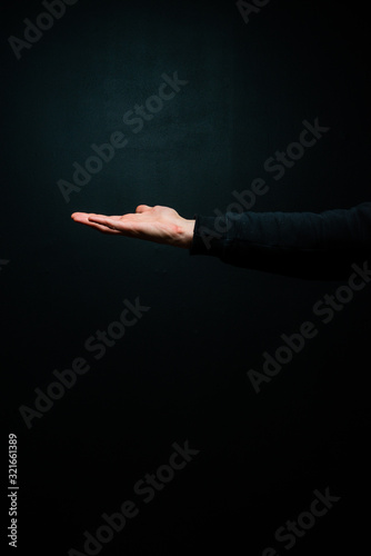 isolated hand reaching, please give photo