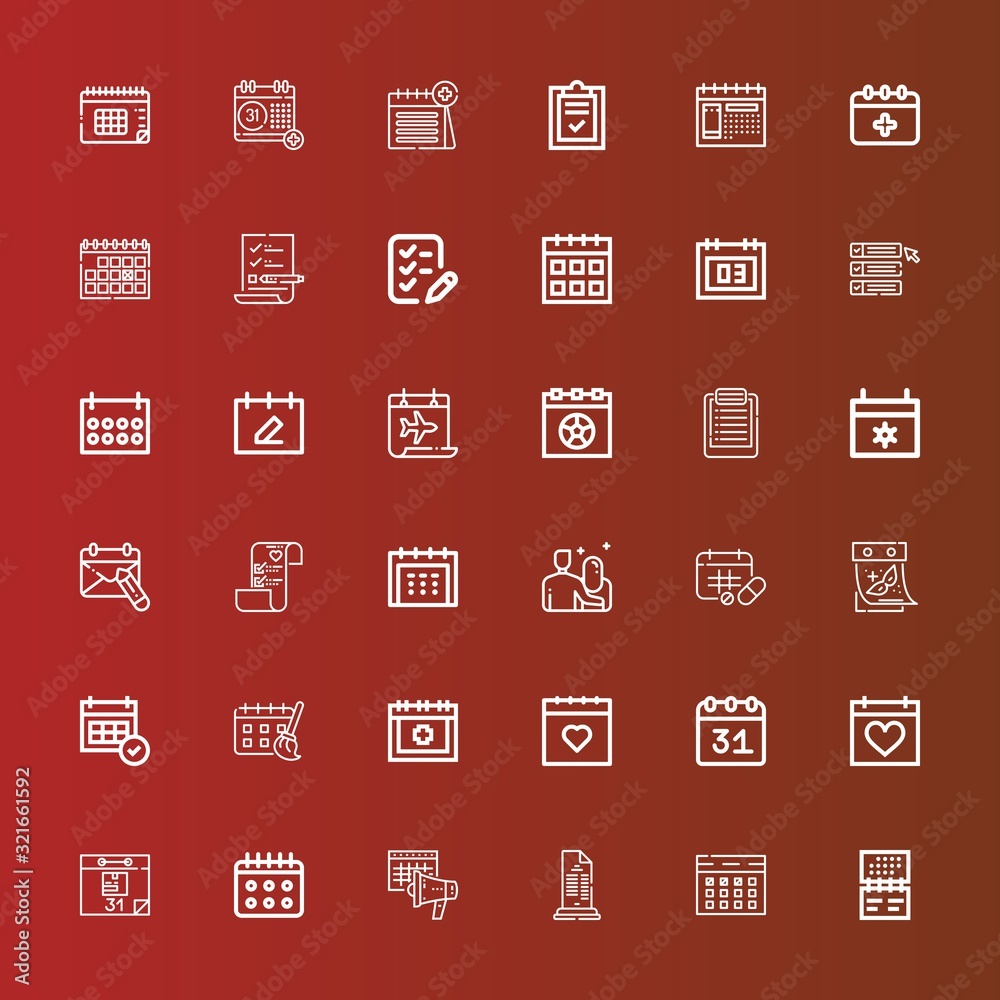 Editable 36 planner icons for web and mobile Editable 36 planner icons for web and mobile