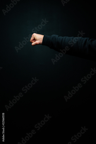 isolated hand reaching, fist