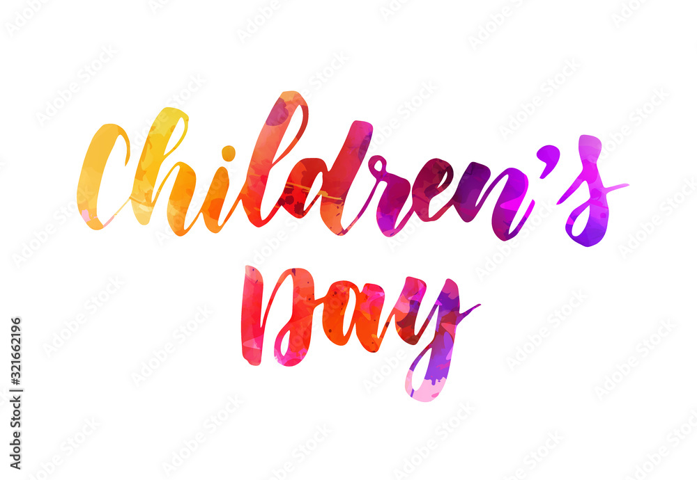 Children's day watercolor lettering Children's day watercolor lettering