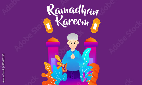 Ramadhan Kareem Modern Flat Illustration Vector Template-08