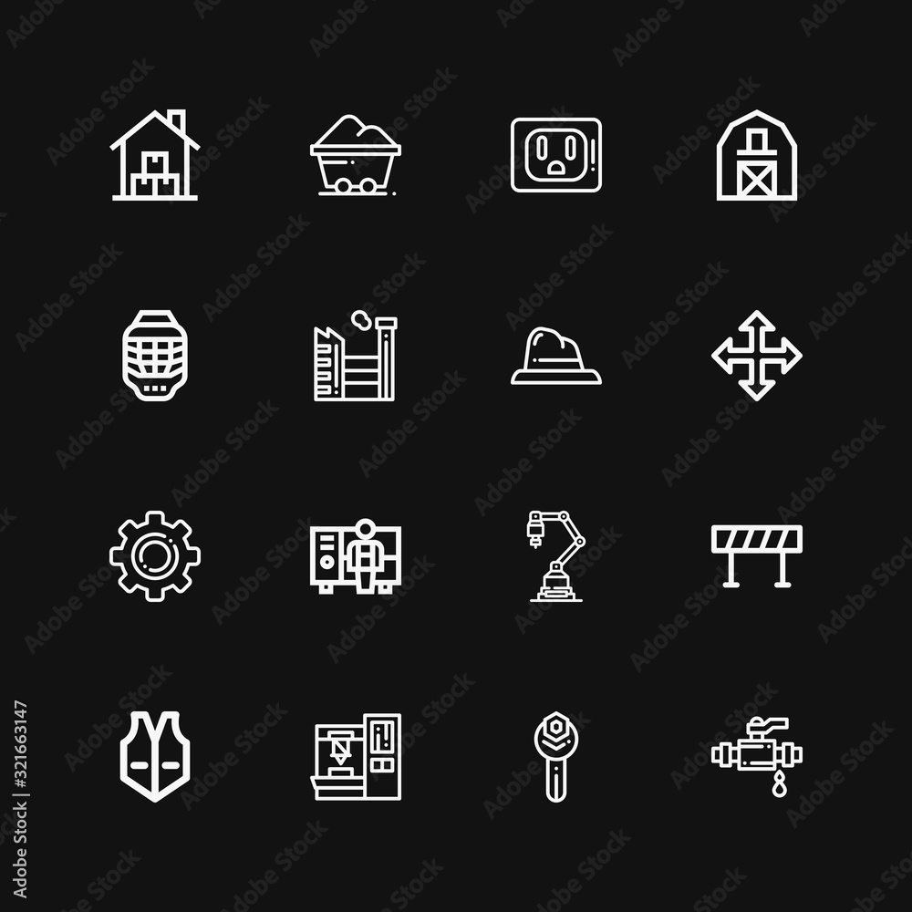 Editable 16 industrial icons for web and mobile Editable 16 industrial icons for web and mobile