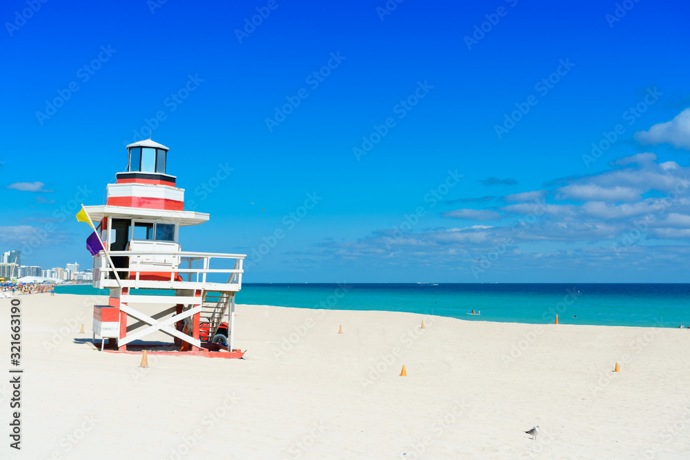 Obraz premium Lifeguard Tower in South Beach, Miami Beach, Florida