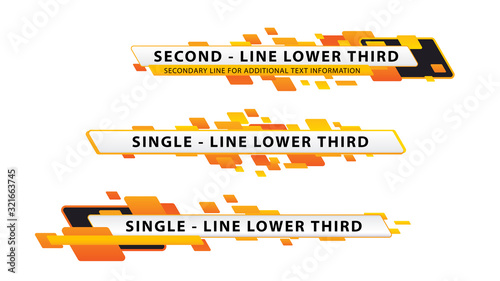 Vector  lower third or television news bar design template isolated on white background