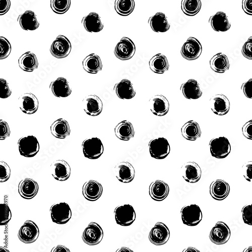 Dekoracja na wymiar  seamless-pattern-from-black-round-abstract-textured-brush-strokes-on-a-white-background