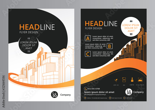 Brochure template design. Concept of architecture and real estate design. Vector illustration