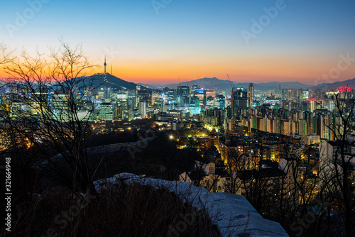 Photography Sunrise over Seoul from Ingwasan and the Seoul City Wall Trail