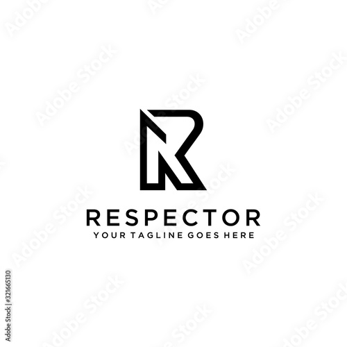 Creative Illustration modern R sign geometric logo design