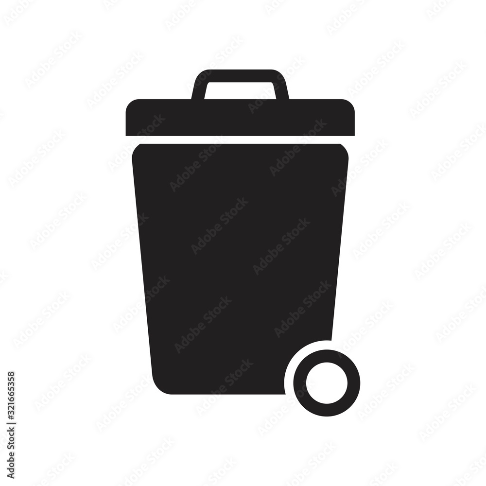 Trash can Icon template black color editable. Trash can Icon symbol Flat vector illustration for graphic and web design. Trash can Icon template black color editable. Trash can Icon symbol Flat vector illustration for graphic and web design.