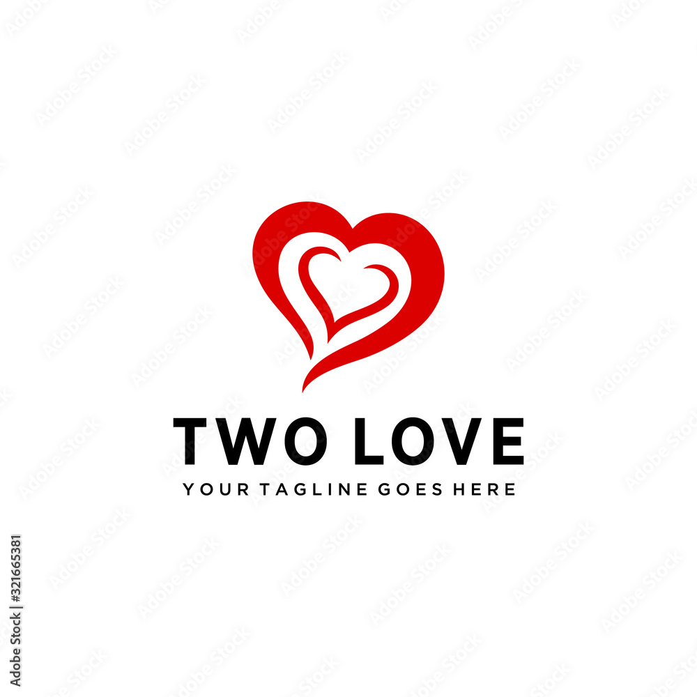 creative modern heart Loves vector logo Decorative design 