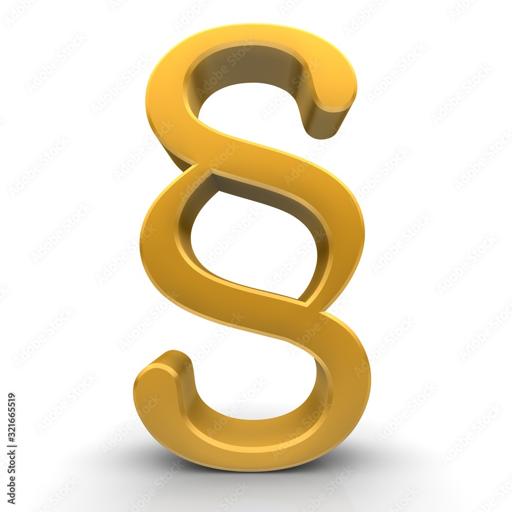 golden paragraph sign article symbol legal icon 3d render golden paragraph sign article symbol legal icon 3d render