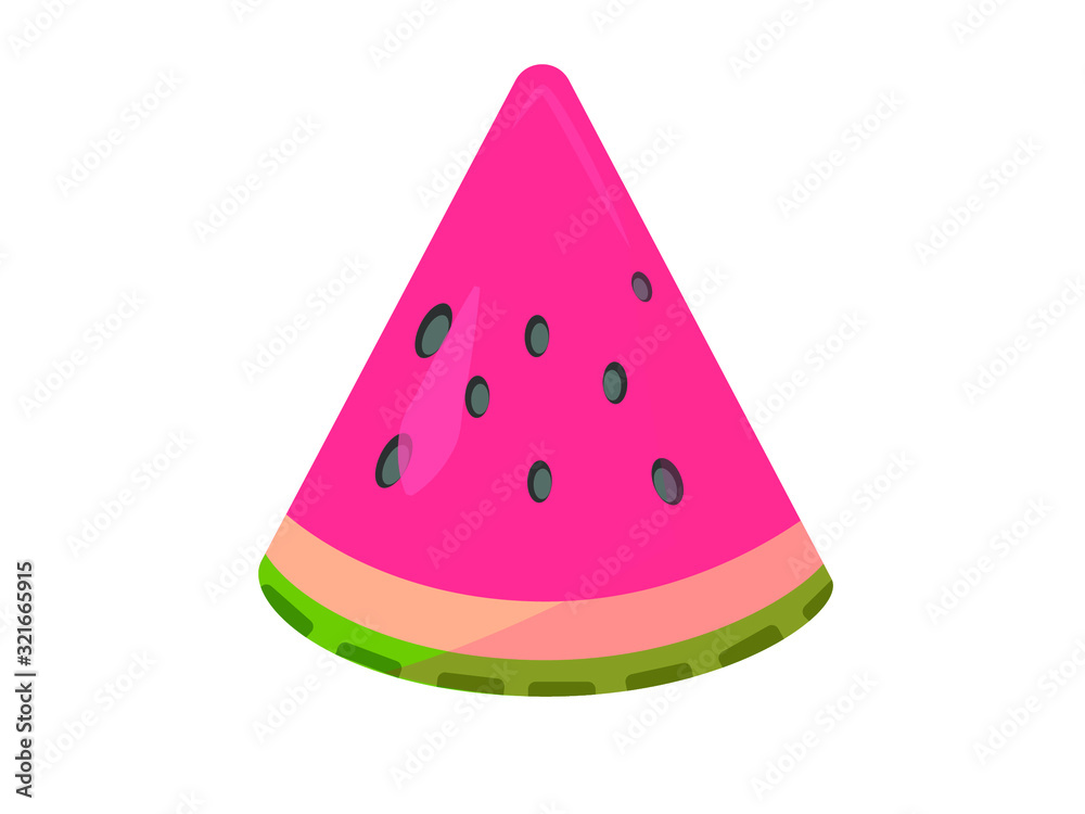 Flat vector image of a watermelon on a white background Flat vector image of a watermelon on a white background